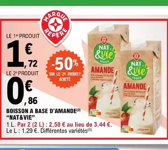 E.Leclerc BOISSON A BASE D'AMANDE NAT&VIE" offre