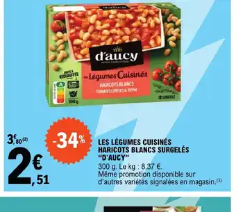 E.Leclerc LES LÉGUMES CUISINÉS HARICOTS BLANCS SURGELÉS "D'AUCY" offre