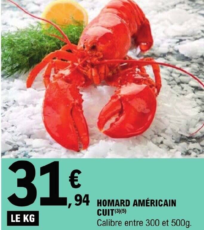Promo HOMARD AMÉRICAIN chez E.Leclerc