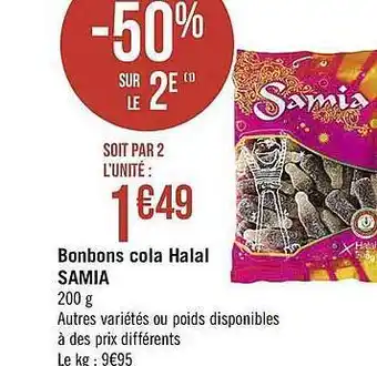 Casino Supermarchés Bonbons Cola Halal Samia offre