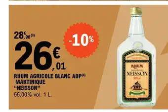 E.Leclerc RHUM AGRICOLE BLANC AOP MARTINIQUE offre