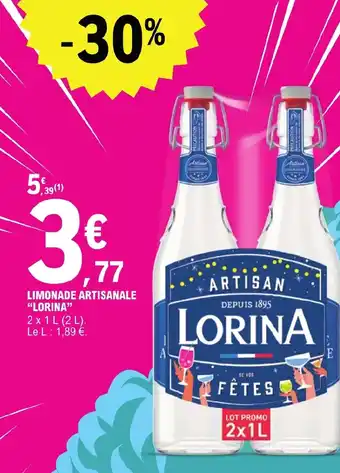 E.Leclerc LIMONADE ARTISANALE "LORINA" offre