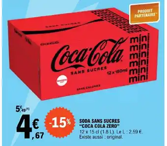 E.Leclerc SODA SANS SUCRES "COCA COLA ZERO offre