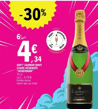 E.Leclerc AOP SAUMUR BRUT CUVÉE RÉSERVÉE "ACKERMAN" offre