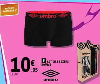 E.Leclerc 5 LOT DE 5 BOXERS HOMME offre