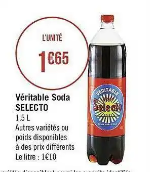 Casino Supermarchés Véritable Soda Selecto offre