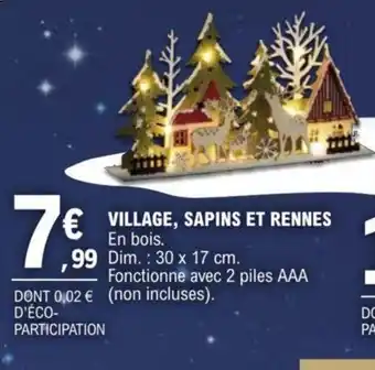 VILLAGE, SAPINS ET RENNES