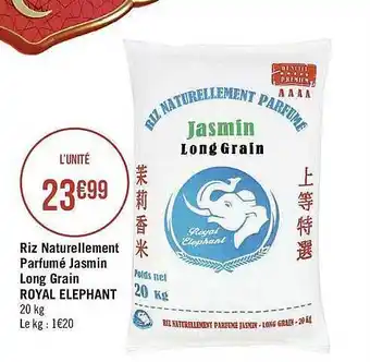 Casino Supermarchés Riz Naturellement Parfumé Jasmin Long Grain Royal éléphant offre