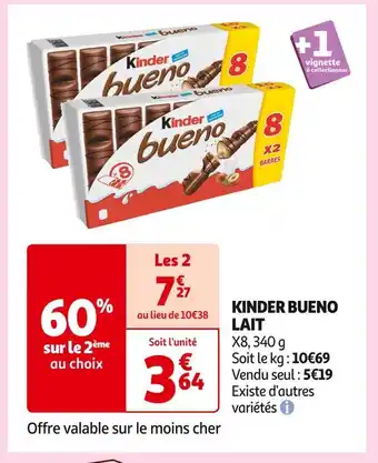 Auchan Supermarché Kinder bueno kinder bueno lait offre