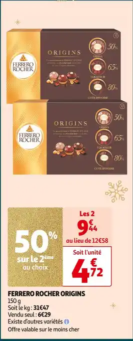 Auchan Supermarché Ferrero ferrero rocher origins offre