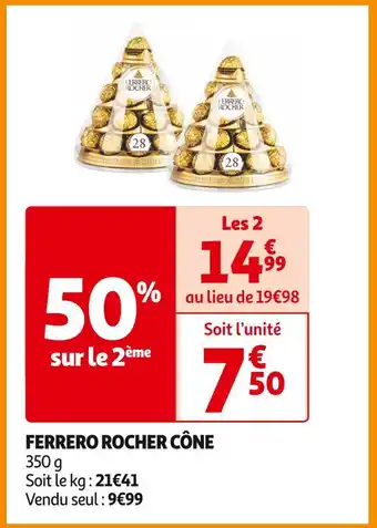 Auchan Supermarché Ferrero rocher ferrero rocher cône offre