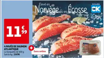 Auchan Supermarché 4 pavés de saumon atlantique offre