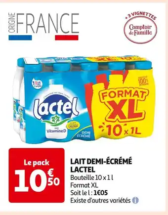 Auchan Supermarché Lactel lait demi-écrémé offre