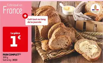 Auchan Supermarché Pain complet offre