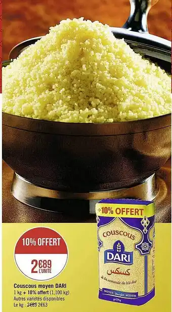 Casino Supermarchés Couscous Moyen Dari offre