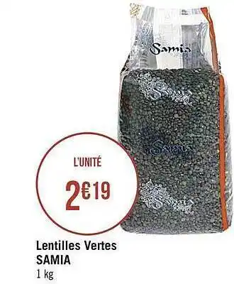 Casino Supermarchés Lentilles Vertes Samia offre