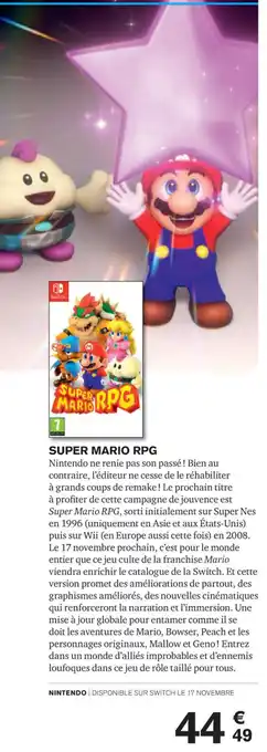 Carrefour SUPER MARIO RPG offre