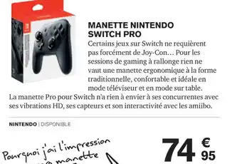 Carrefour MANETTE NINTENDO SWITCH PRO offre