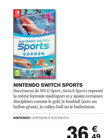 Carrefour NINTENDO SWITCH SPORTS offre