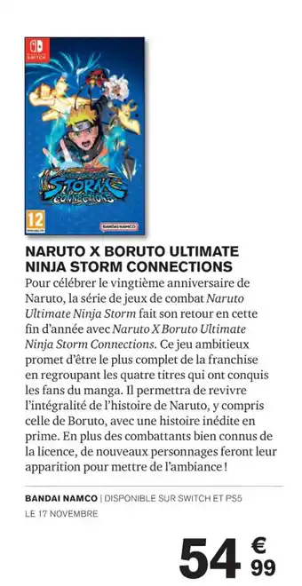 Carrefour NARUTO X BORUTO ULTIMATE NINJA STORM CONNECTION offre