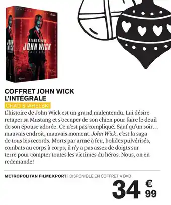 Carrefour COFFRET JOHN WICK L'INTÉGRALE offre