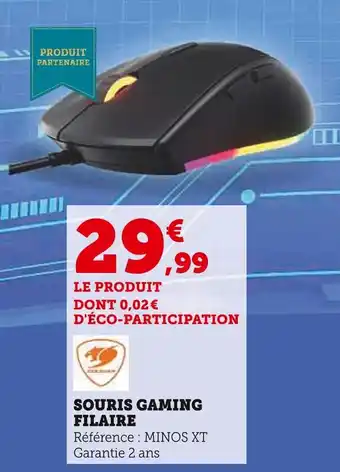 Super U SOURIS GAMING FILAIRE offre