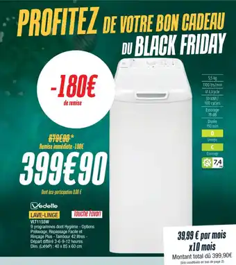 Proxi Confort LAVE-LINGE VLT1155W offre