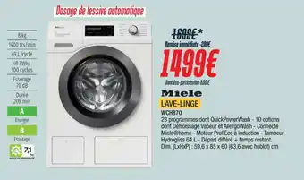 Proxi Confort Miele LAVE-LINGE WCH870 offre