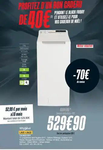 Proxi Confort Whirlpool LAVE-LINGE offre