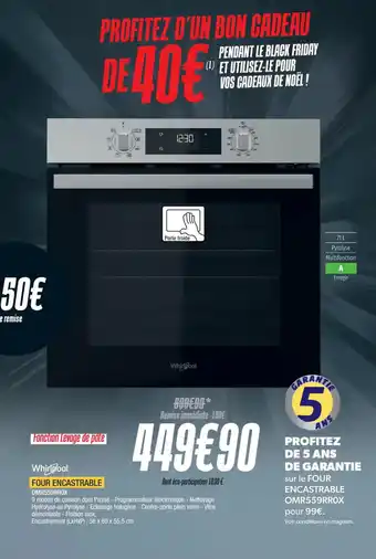 Proxi Confort Whirlpool FOUR ENCASTRABLE offre