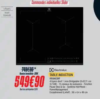 Proxi Confort TABLE INDUCTION IXE6453KF offre