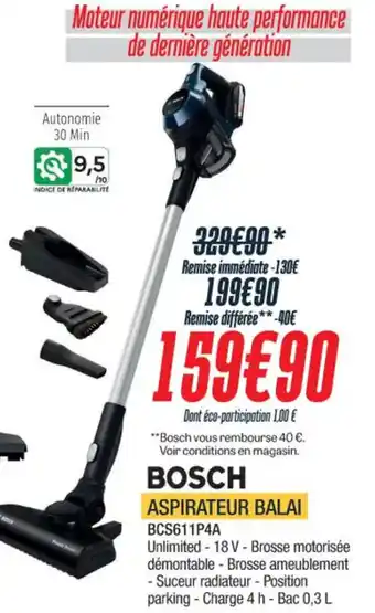 Proxi Confort BOSCH ASPIRATEUR BALAI BCS611P4A offre