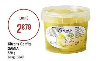 Casino Supermarchés Citrons Confits Samia offre