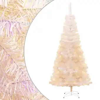 Bricorama Vidaxl sapin de noël artificiel pointes iridescentes blanc 210 cm pvc offre