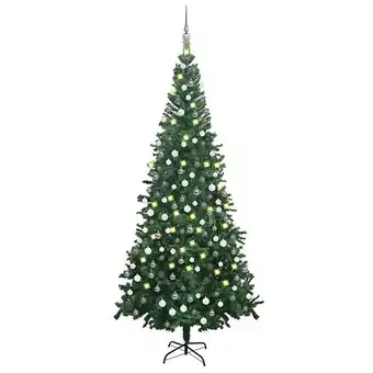 Bricorama Vidaxl arbre de noël artificiel pré-éclairé et boules l 240 cm vert offre