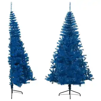 Bricorama Vidaxl demi sapin de noël artificiel avec support bleu 240 cm pvc offre