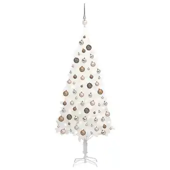 Bricorama Vidaxl arbre de noël artificiel pré-éclairé et boules blanc 180 cm offre