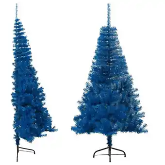 Bricorama Vidaxl demi sapin de noël artificiel avec support bleu 180 cm pvc offre