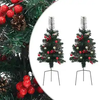 Vidaxl sapins de noël artificiels d'allée 2 pcs 76 cm pvc