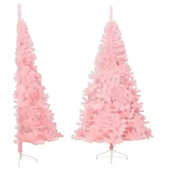 Vidaxl demi sapin de noël artificiel avec support rose 240 cm pvc