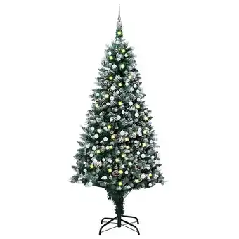 Bricorama Vidaxl arbre de noël artificiel pré-éclairé/boules pommes de pin 240cm offre