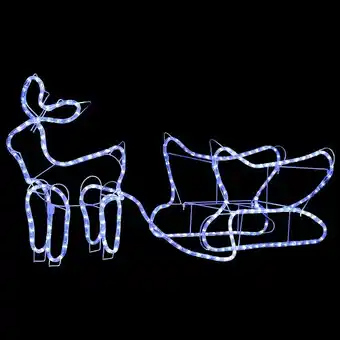Vidaxl décoration de noël d'extérieur renne et traîneau 252 led