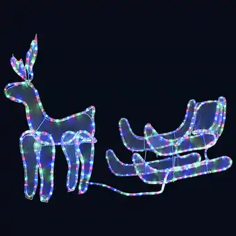 Vidaxl cordon lumineux de noël renne et traßneau avec maille 432 led