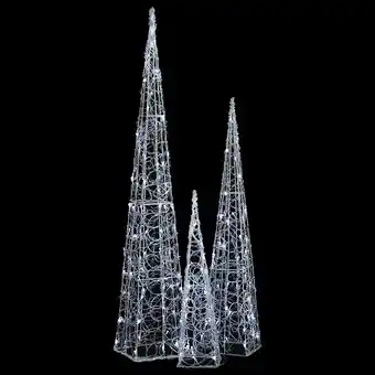 Bricorama Vidaxl jeu de cônes lumineux à led acrylique blanc froid 60/90/120 cm offre