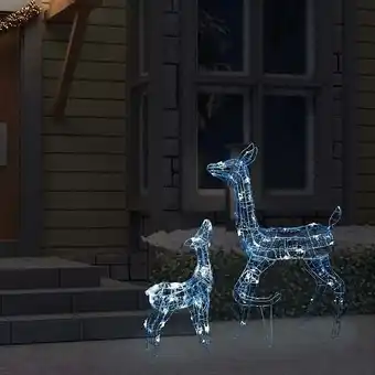Vidaxl famille de rennes de décoration acrylique 160 led blanc froid