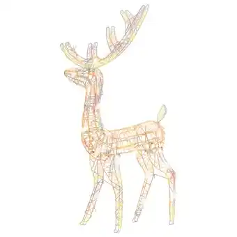 Vidaxl renne de décoration de noël acrylique 140 led colorées 120 cm