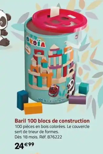 La Grande Récré Baril 100 blocs de construction offre