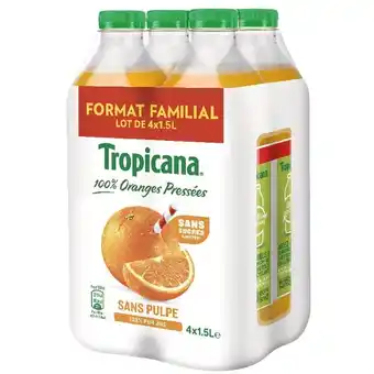 Auchan Tropicana orange sans pulpe offre