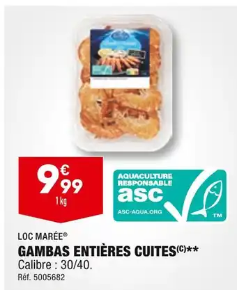 ALDI Loc marée gambas entières cuites offre