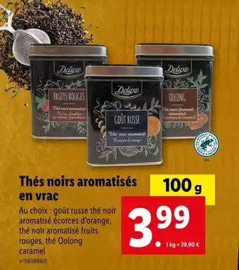 Lidl Deluxe thés noirs aromatisés en vrac offre